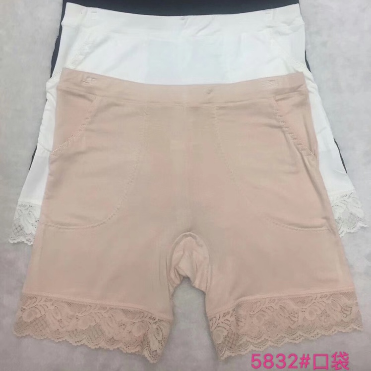 高腰收腹口袋款蕾丝花边安全裤夏季防走光打底裤清凉不卷边