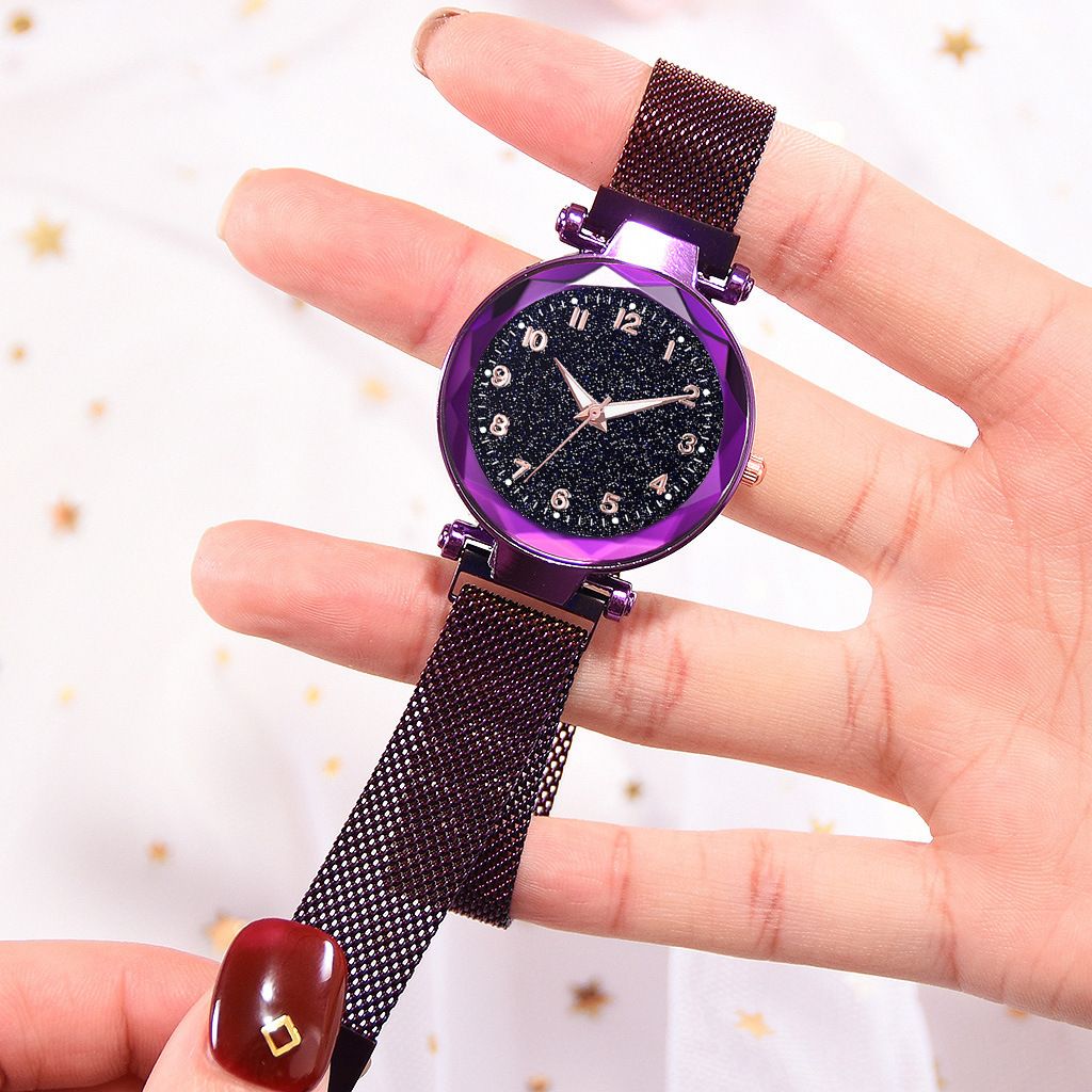 Tik yin boom gypsum digital star sky watch brillo imán hebilla reloj de cuarzo cristal de mujer relojes al por mayor Specification image