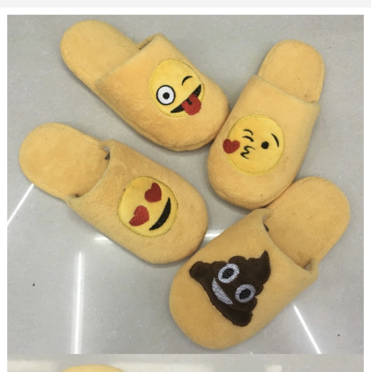 Hot style QQ expression home cotton slippers floor drag soft bottom female drag Specification drawing
