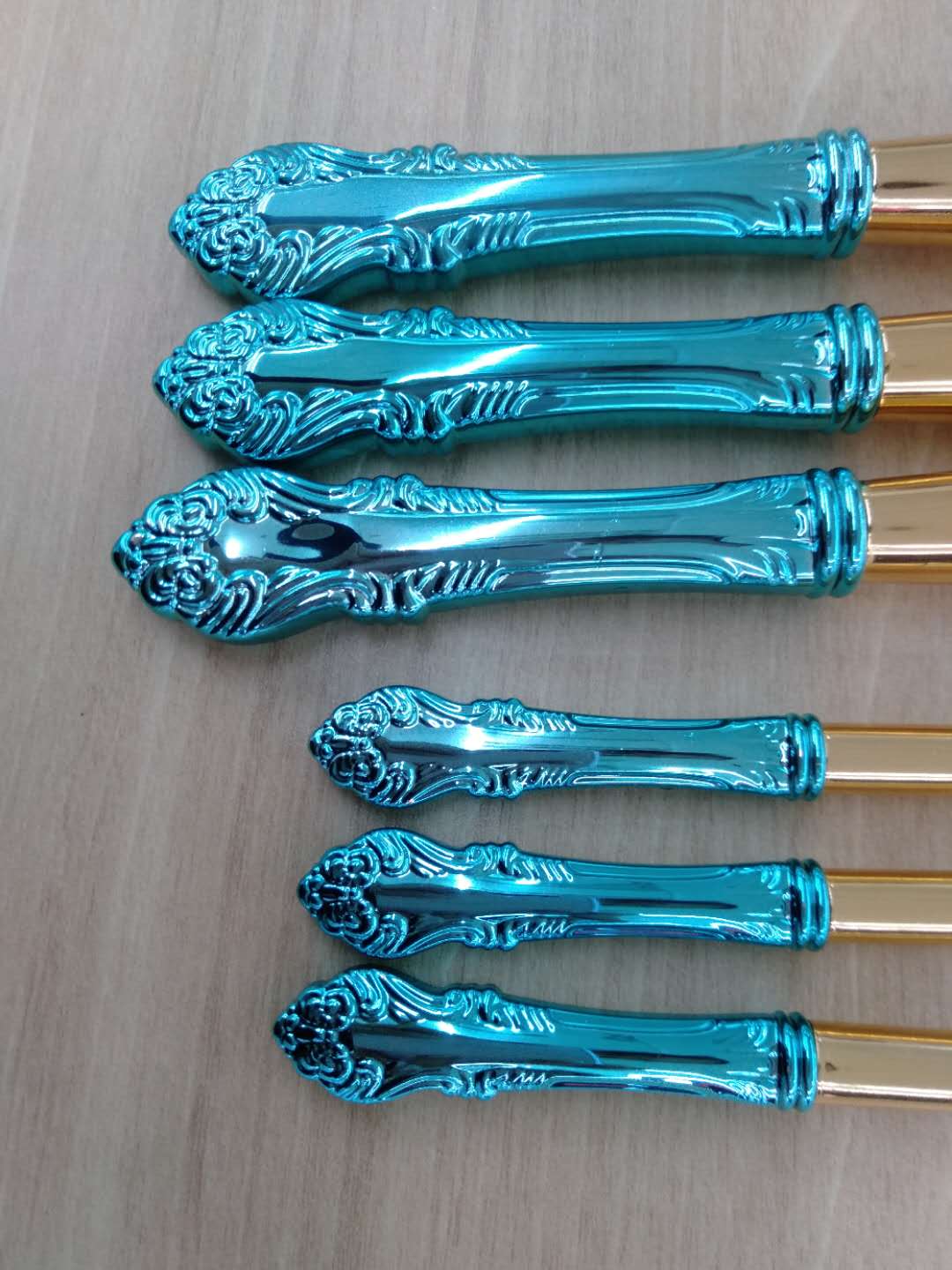 6 sets of makeup brushes, loose brush, eyebrow brush, 0 blue, green head new makeup brushes Specification image