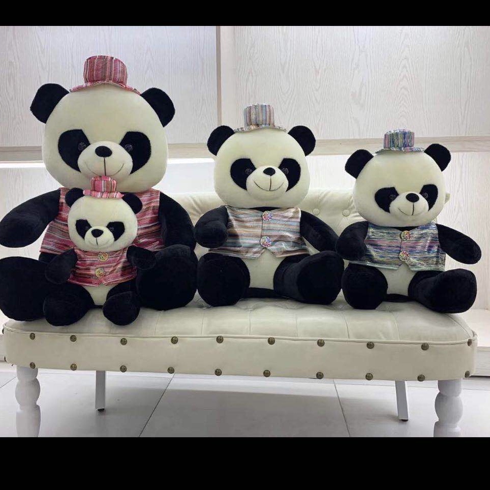 Factory direct sales of high-end plush toys, cartoon black and white pandas, 0774-27
