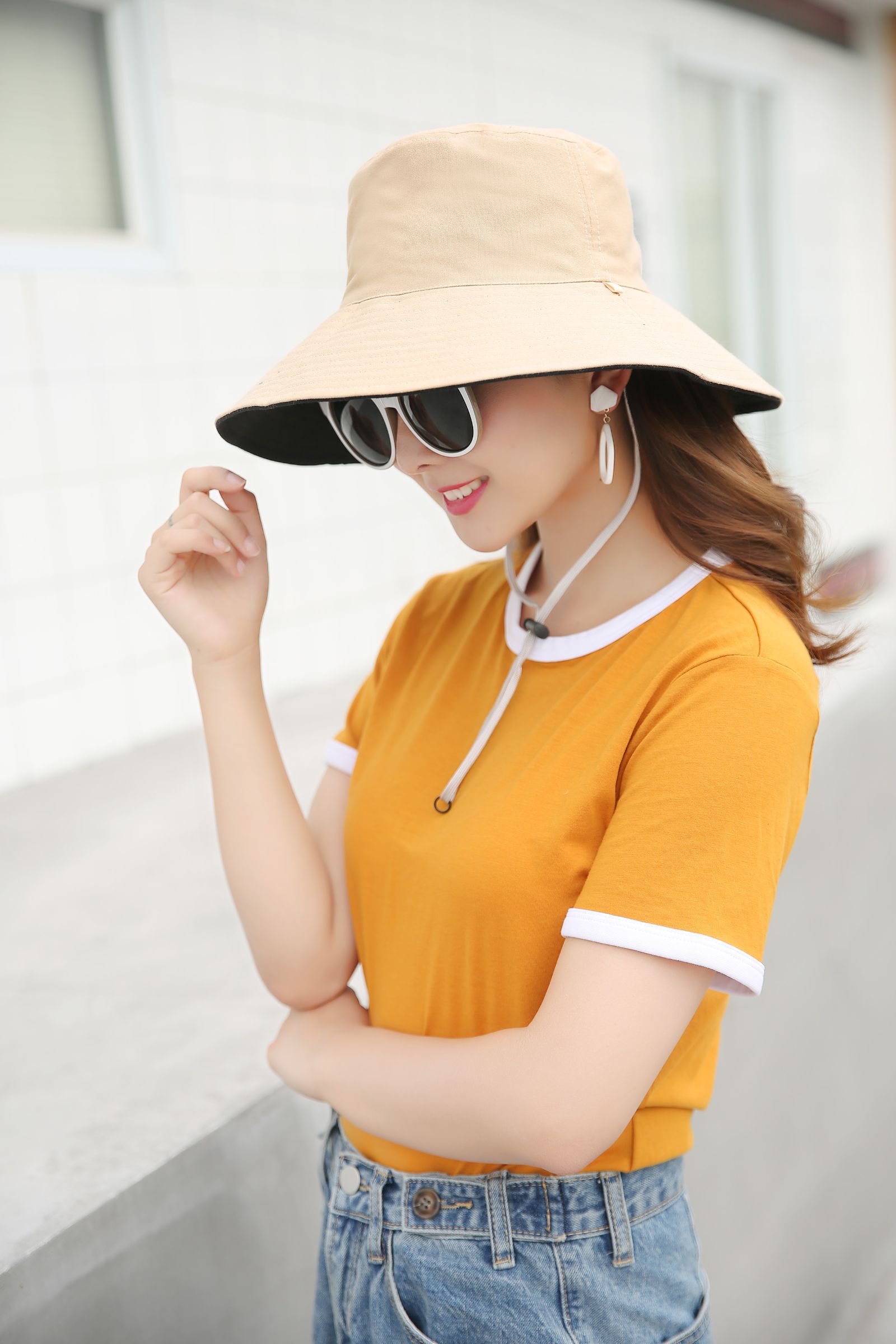 Fisherman's hat on both sides, hiking hat, sun hat, cowl