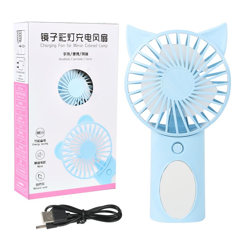 Hot-selling mini fan handheld portable small mini USB charging student dormitory, ultra-quiet, cartoonish and cute details Picture