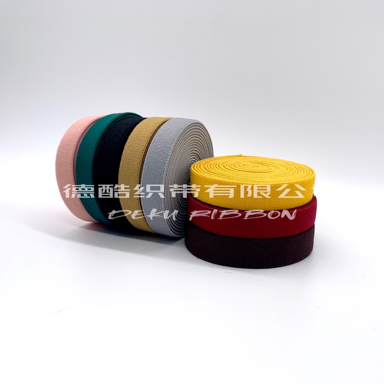The manufacturer's best-selling high-elasticity colored imitation nylon elastic band, 1.5cm stretch flat band, colored jacquard band, No. 1 color details Picture