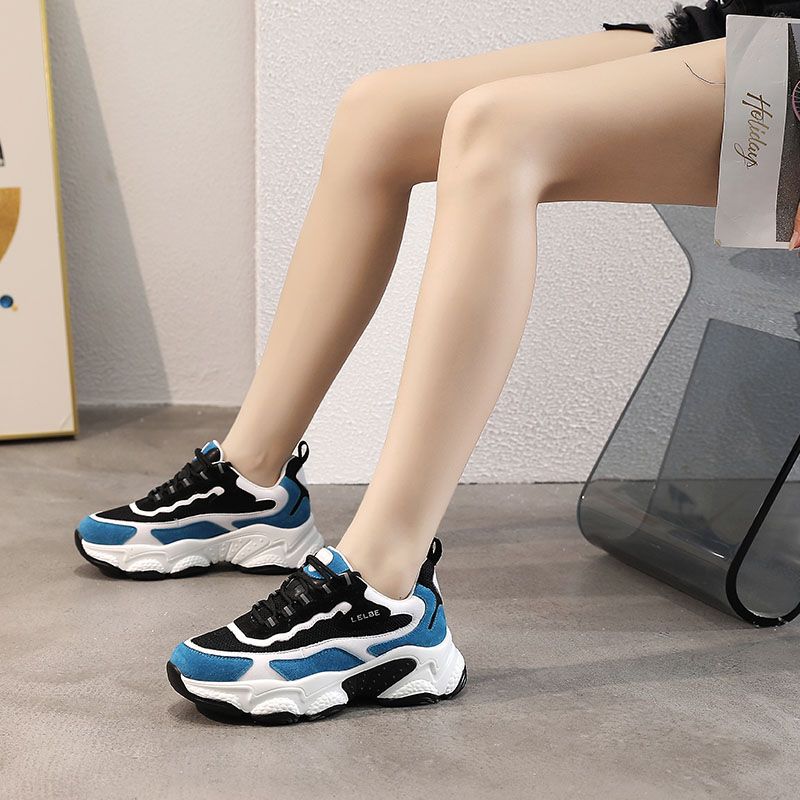 Dad Shoes Female Summer 21 Spring New Thick Sole Inside Increase Women's Shoes Mesh Surface Breathable Net Casual Sports Shoes full figure
