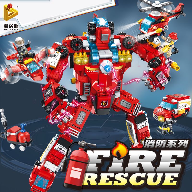 Penroth Fire Protection series 638003 Fire protection mechines 8 in 1 children's puzzle assembling blocks
