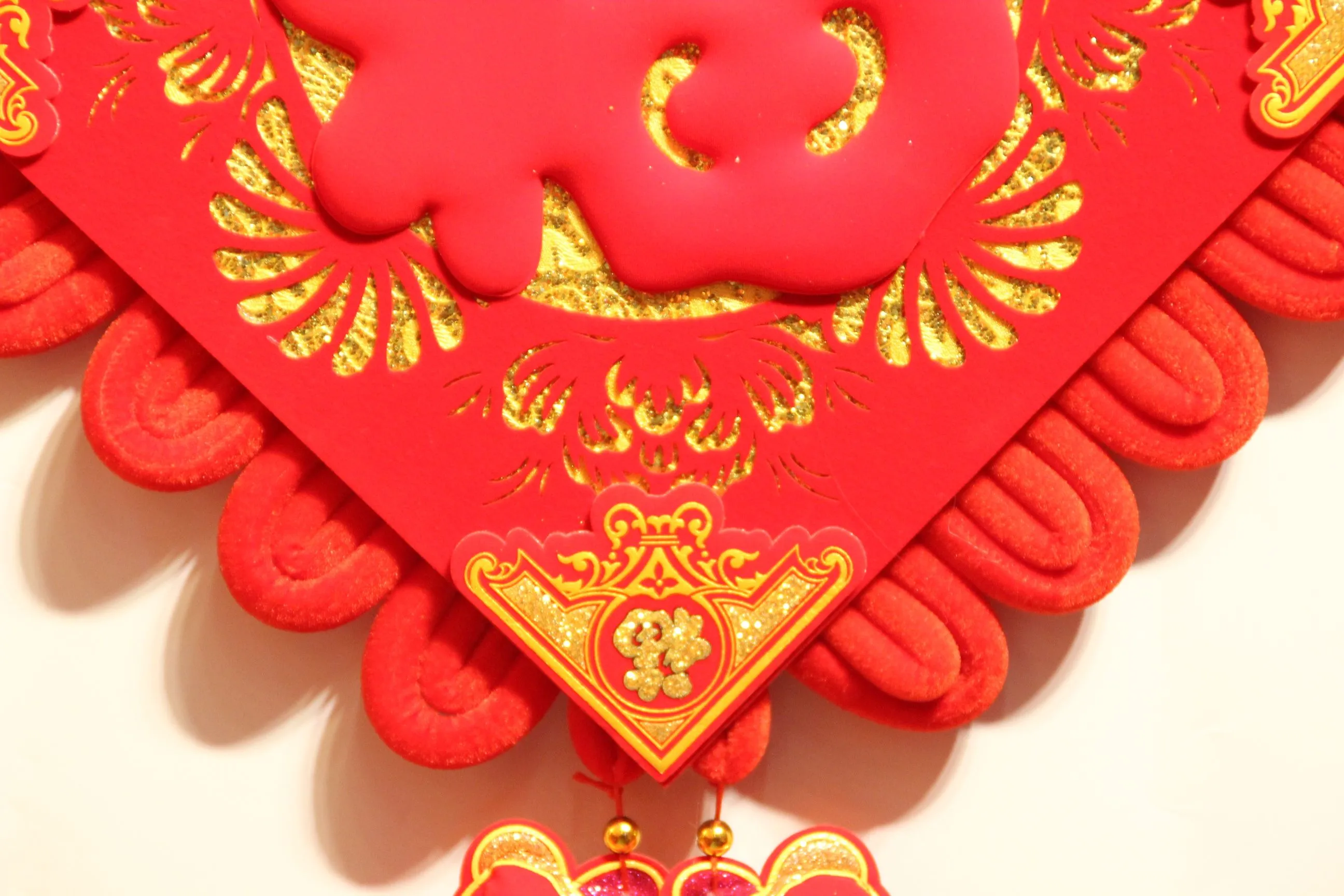 2020 Three-dimensional laser-hollowed three-dimensional corner "Fu" character Chinese knot Three-dimensional "Fu" new festive craftsmanship New Year goods detail image 5