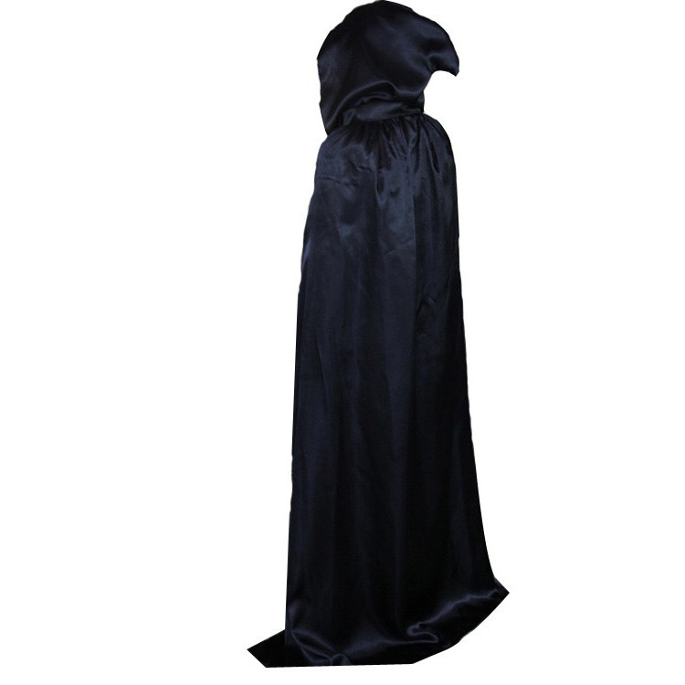 万圣节cosplay装扮成人巫师披风色丁布红黑死神服装古堡披风斗篷详情图7