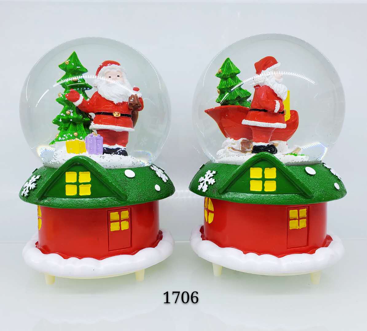 100#圣诞房子水晶球