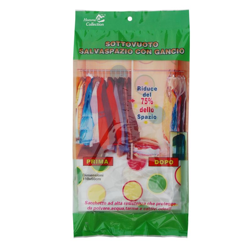 出口外贸衣服真空挂衣袋悬挂式真空压袋【60*110cm】