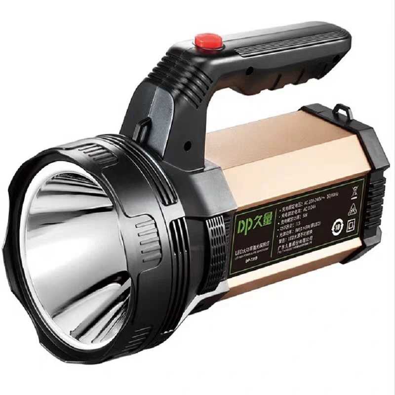 久量7313LED充电式8W大功率探照灯强光手电筒户外远射手提灯产品图