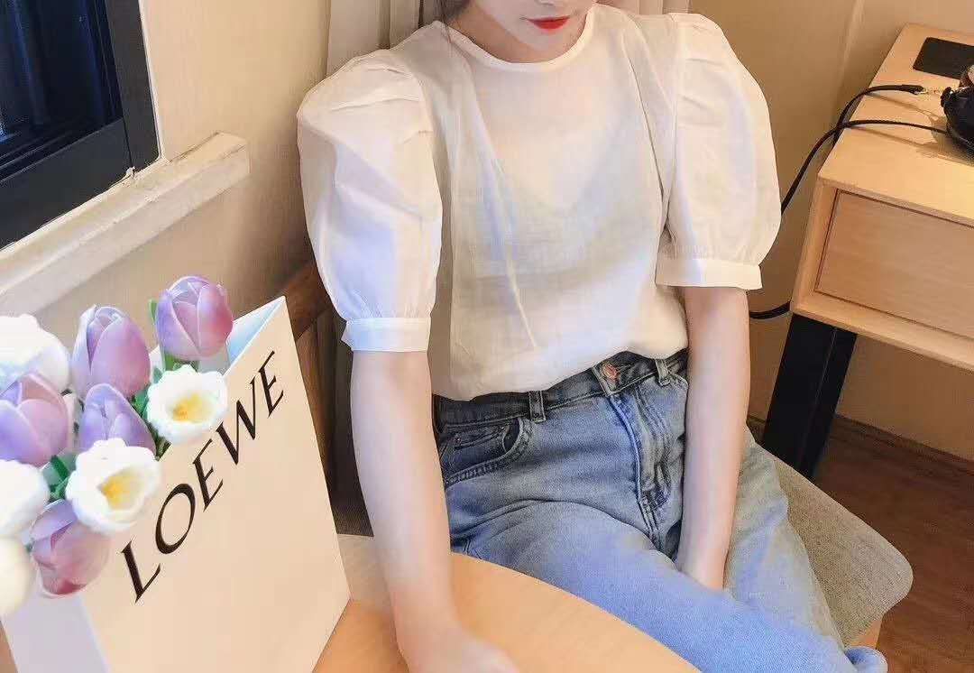 Hemp puffed sleeve top thumbnail