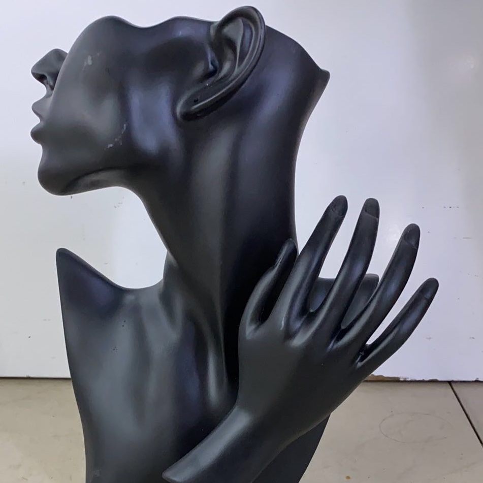 Resin head with hand black thumbnail