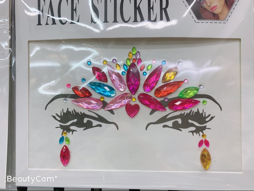 桃红长水滴脸贴