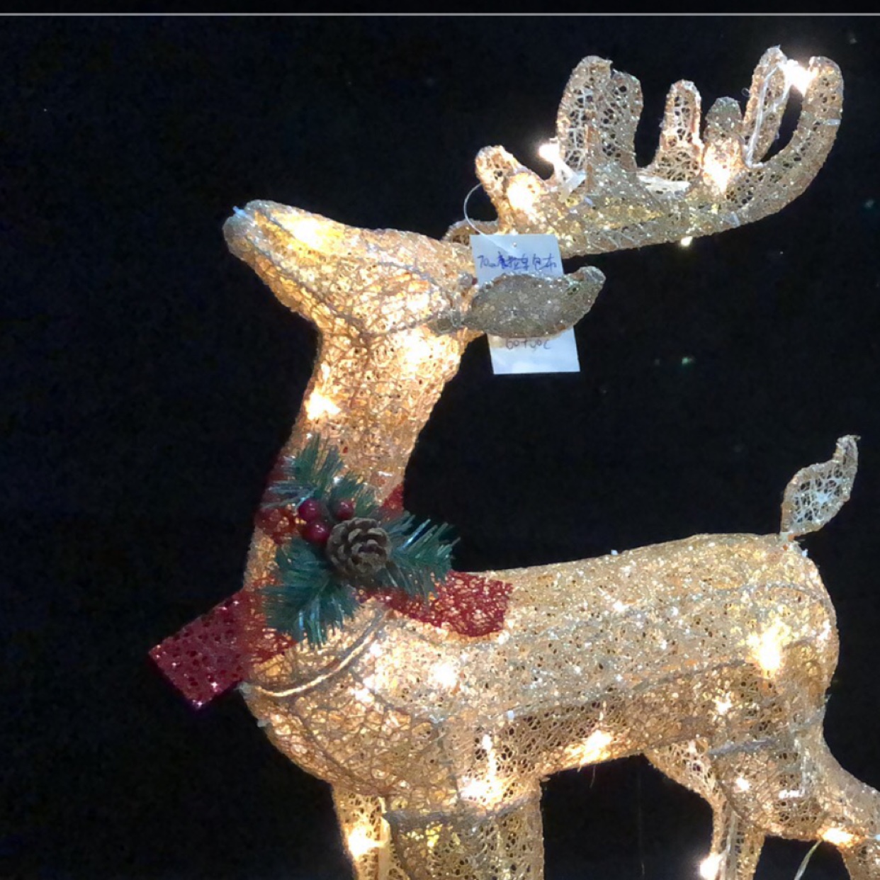70CM iron frame wrapped cloth Christmas deer decoration thumbnail