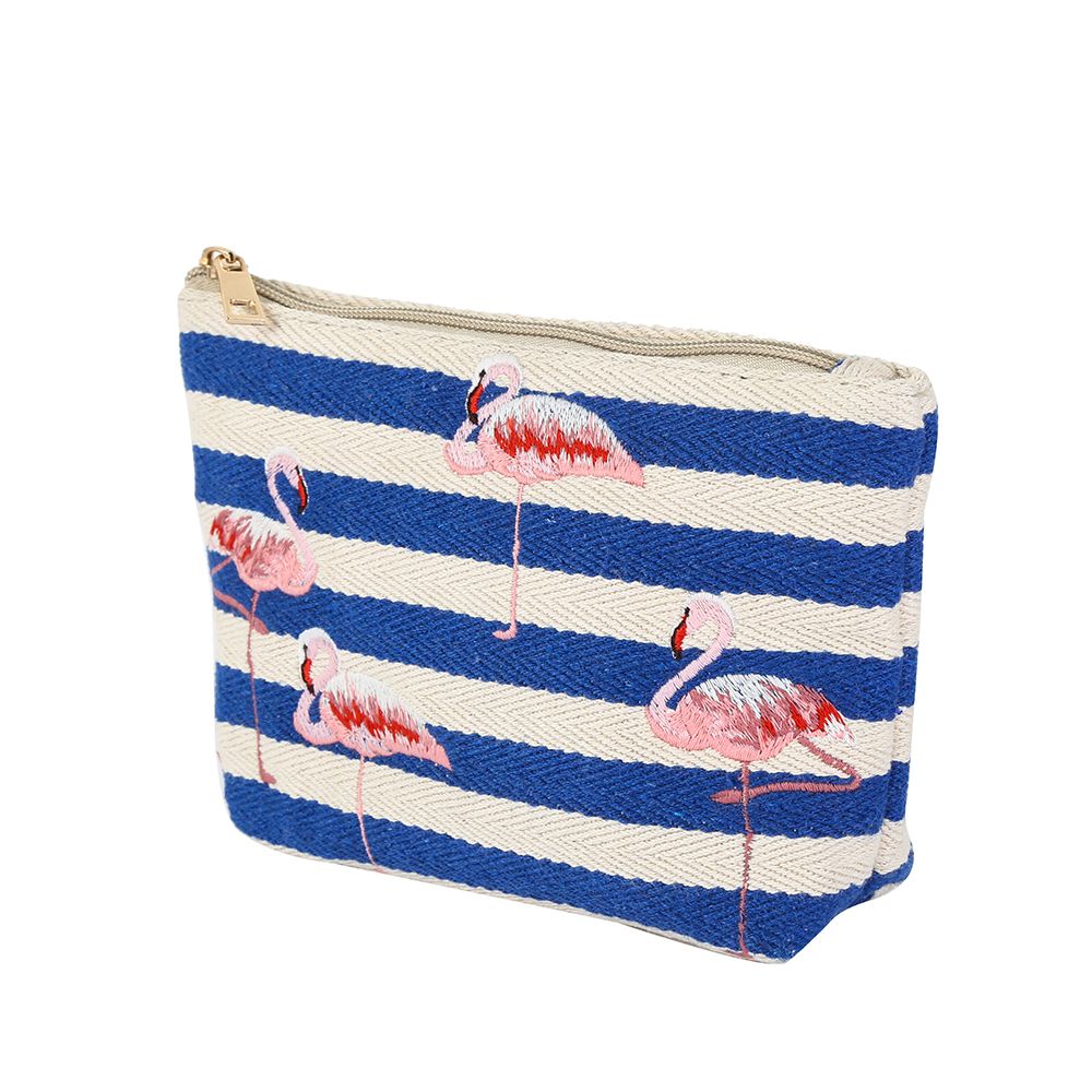2020新款帆布刺绣火烈鸟4件套化妆包详情图2