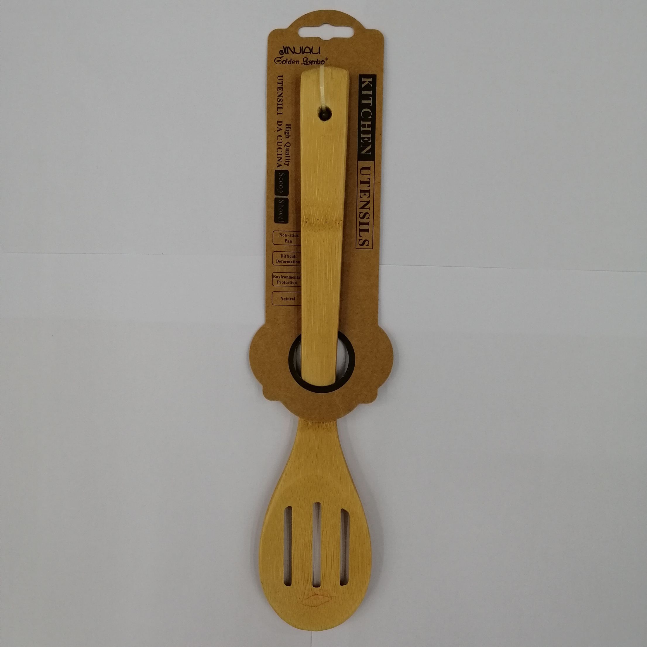 Genuine bamboo slotted spoon handle for household utensils non-stick pan spoon thumbnail