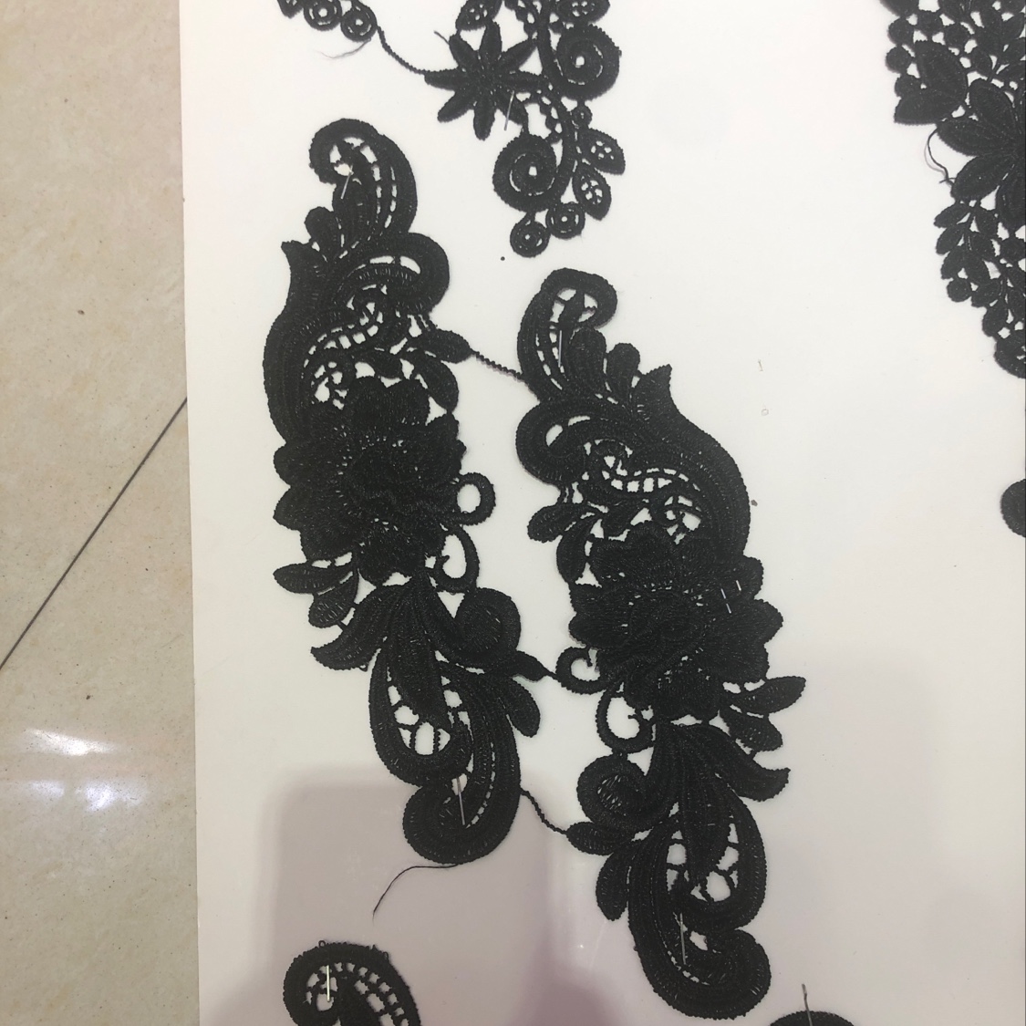 Water soluble lace, water soluble pair flower, water soluble polyester flower