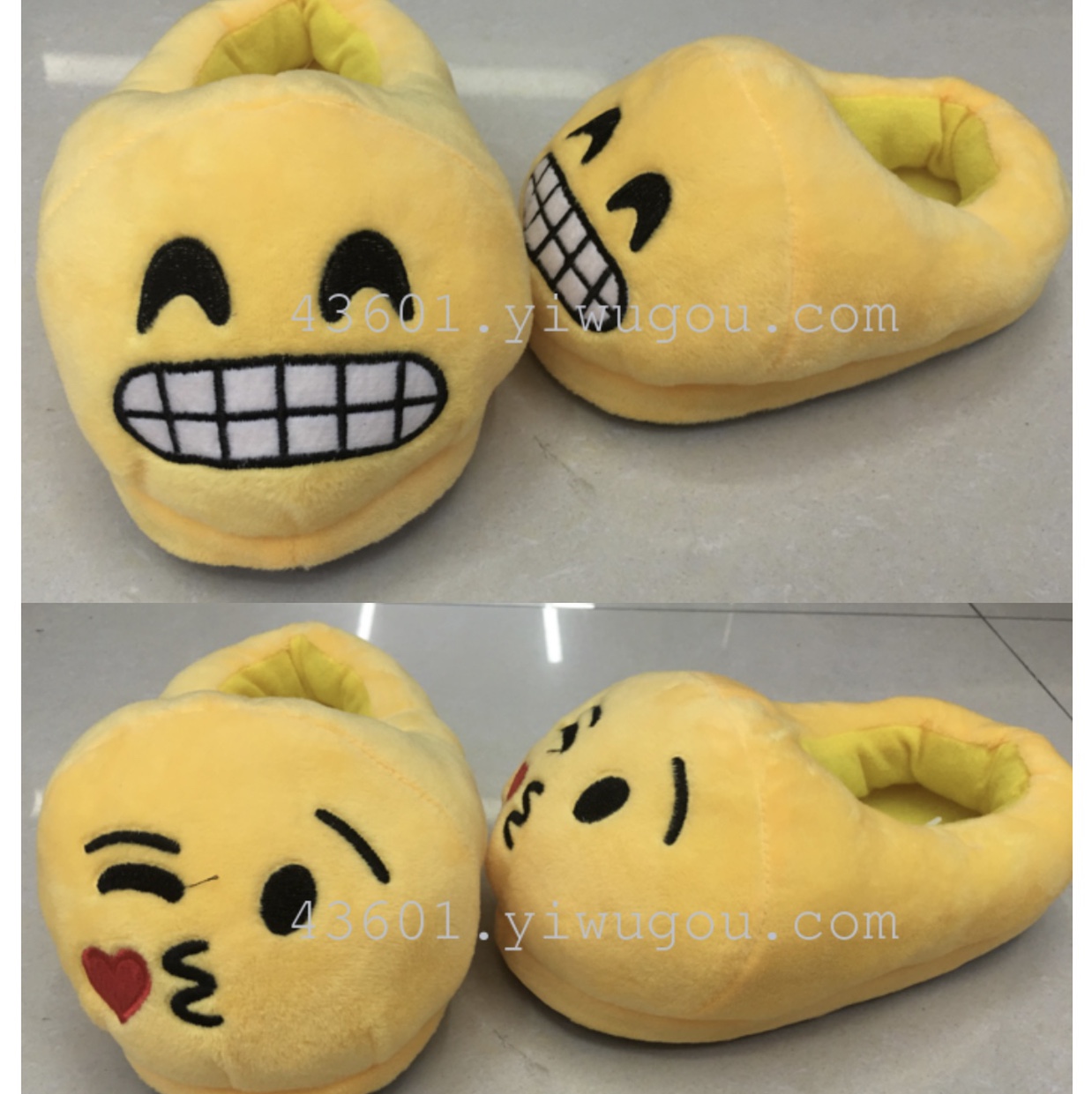 Best-selling QQ emoji slippers, cartoon plush slippers, qq emoji full-heel home warm wool slippers Application Scenario