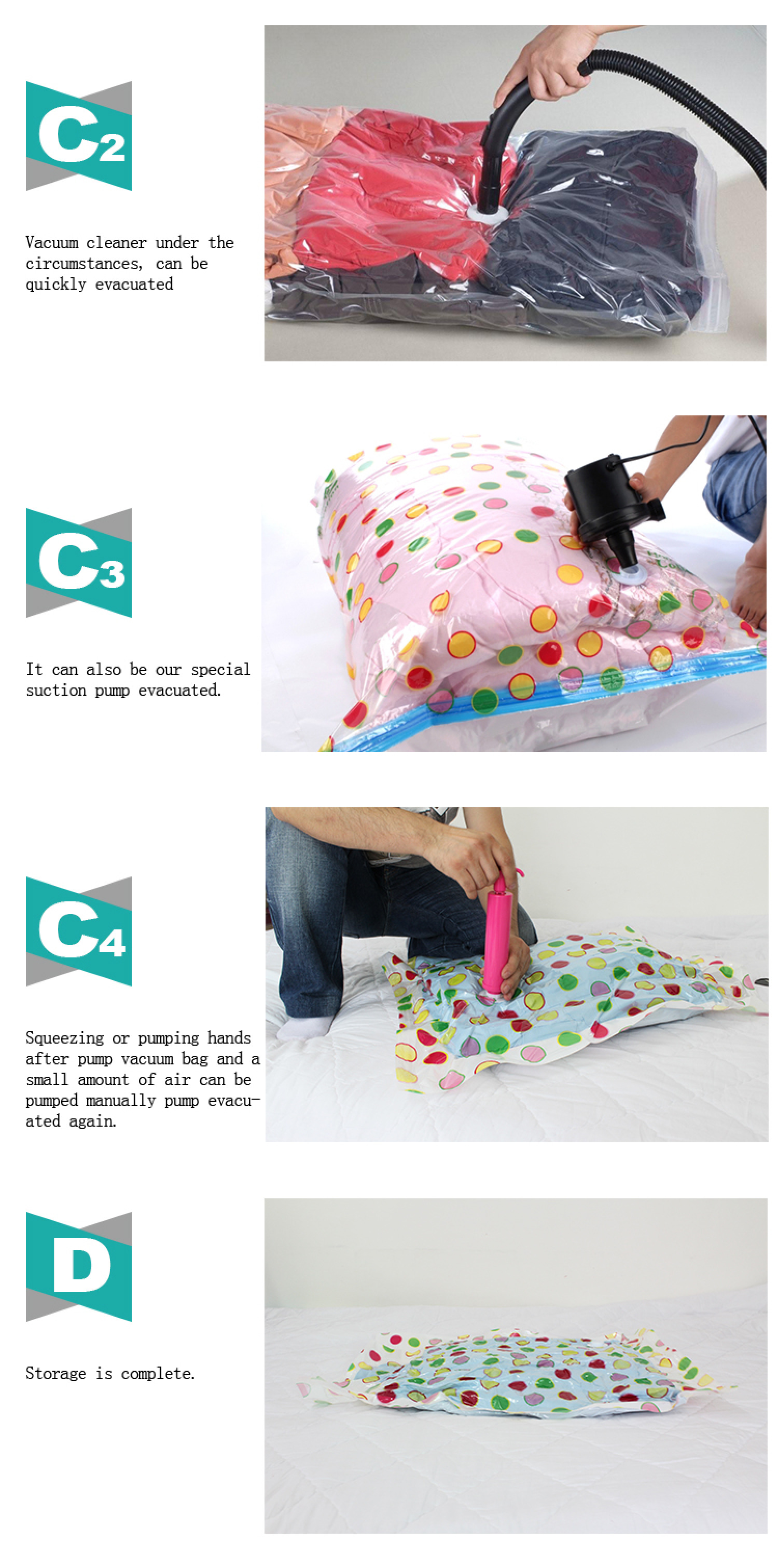 压缩袋装棉被被子衣物整理袋子西班牙语68*98cm详情图8