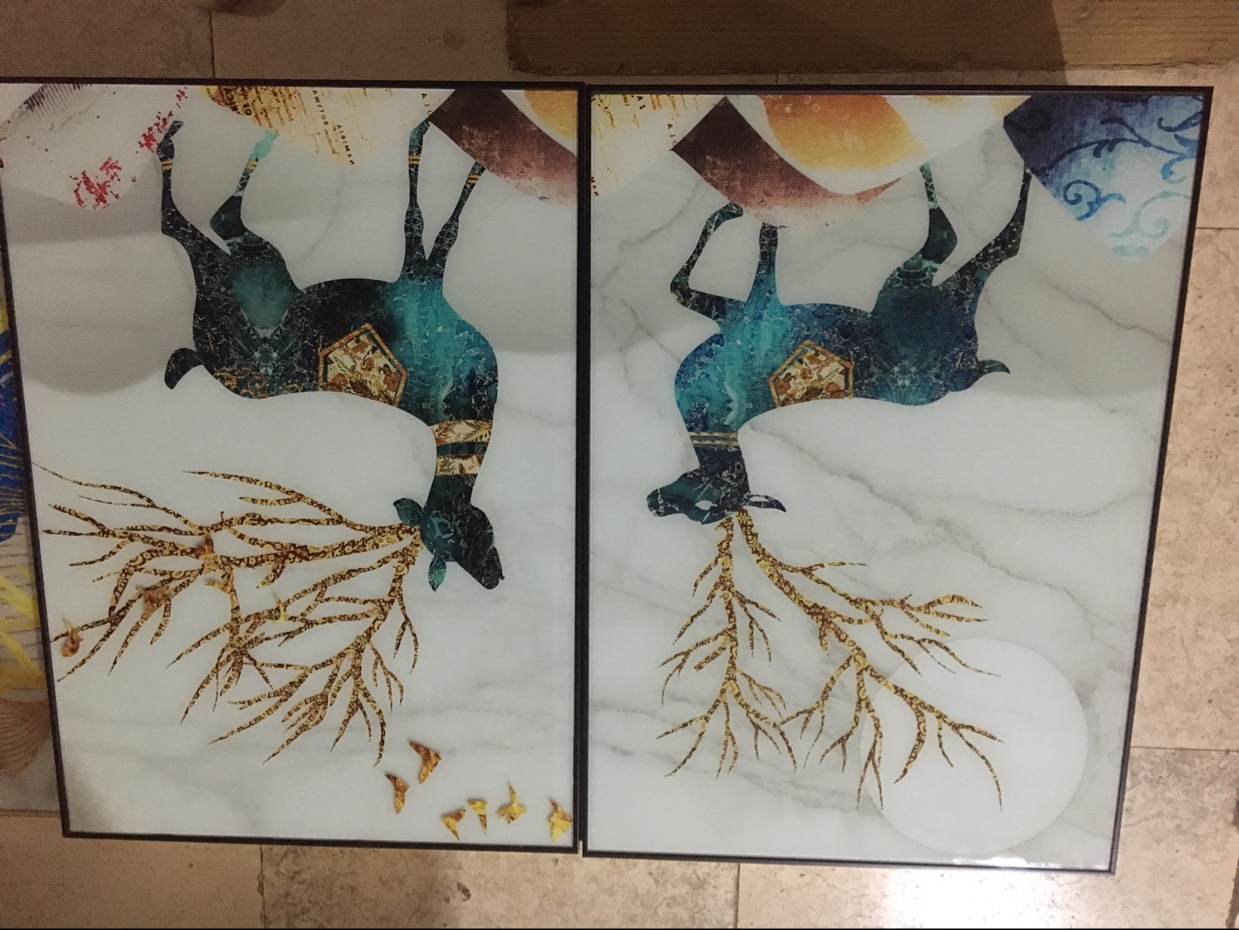Simple Nordic Style Deer Make Money Living Room Sofa Background Wall Hanging Apricot Fuankang Gingko Leaves Item Picture