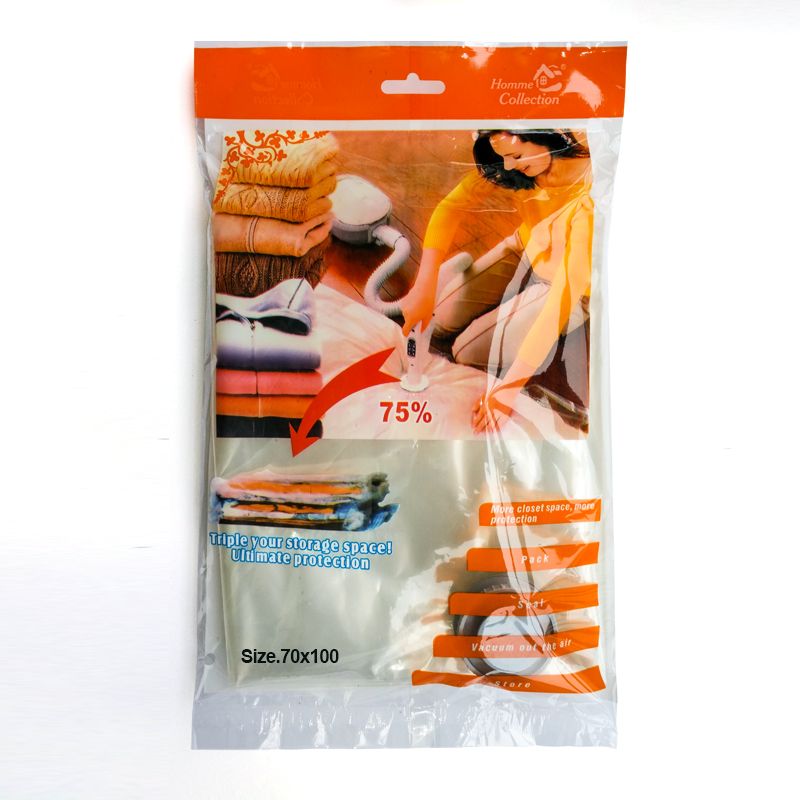 外贸出口真空压缩袋衣服棉被子真空收纳袋【新英文70*100cm】