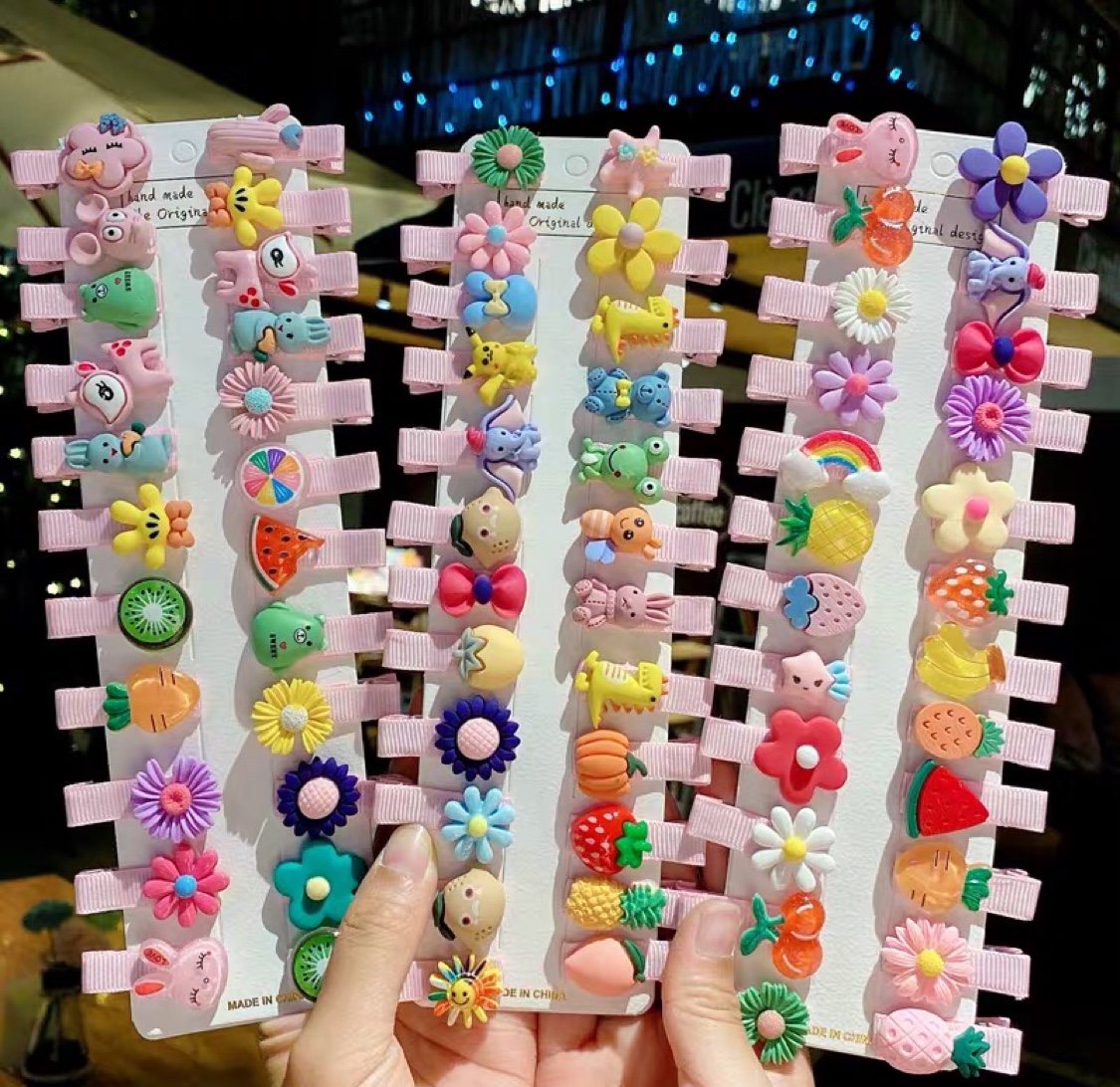 Cartoon Children's One-Line Bangs Clip Hanfu Hair Accessories Silk Flowers Gorgeous Beauty Super Good Look All Want To