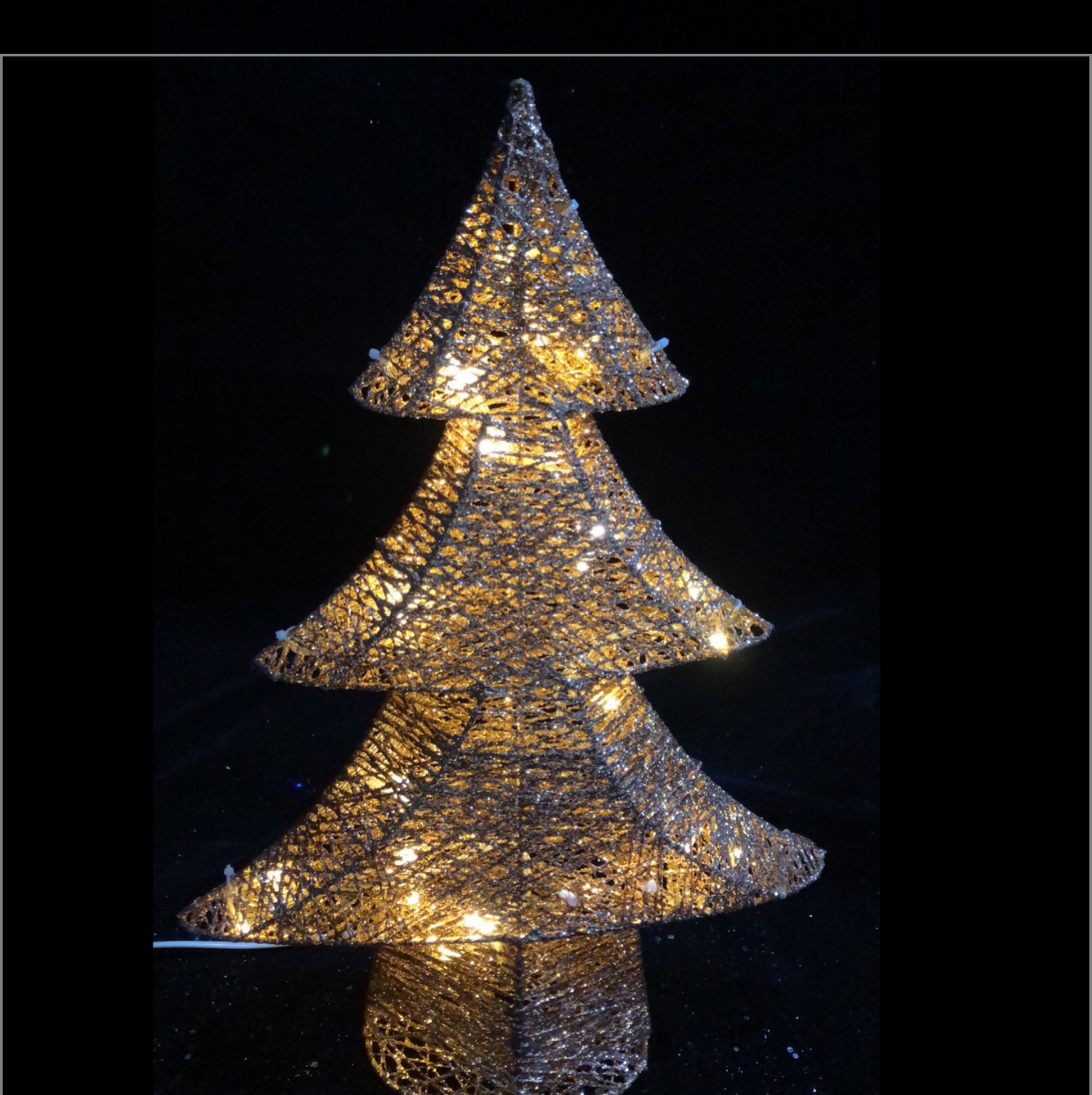 40CM iron frame cotton thread Christmas tree ornaments glow thumbnail