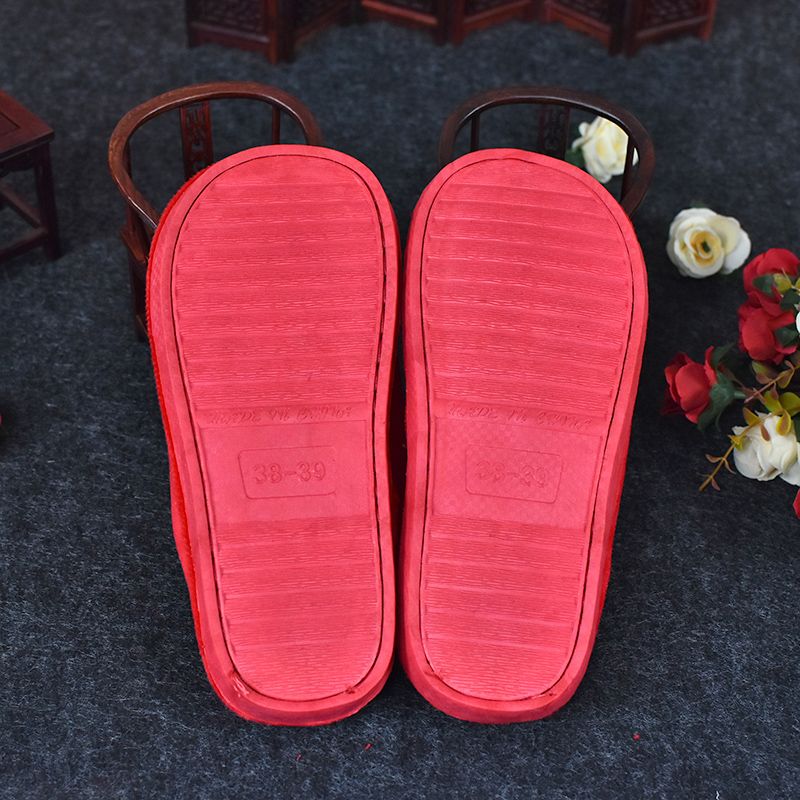 Zapatillas de algodón de boda marido y mujer con correa y arrastre de algodón detail image 5