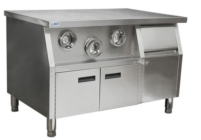 1200 Central Island Milk tea operating table Stainless steel fresh-keeping table Milk tea shop Central Island