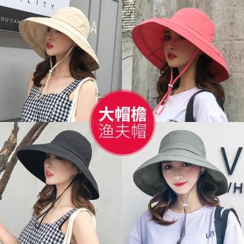 Double-faced fisherman Hat woman spring/summer new large brim collapsible cool hat sun hat to cover the face fashion breathable sun hat thumbnail