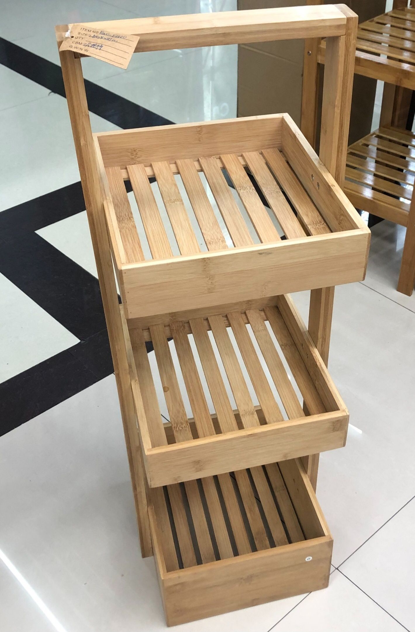 Three-layer storage rack bamboo handle rack hand - box furniture thumbnail