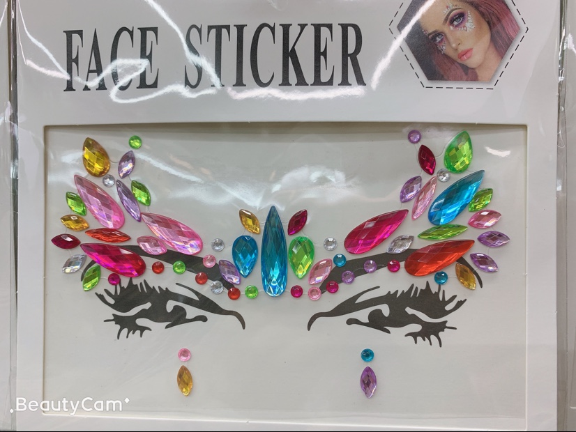 混彩长水滴脸贴