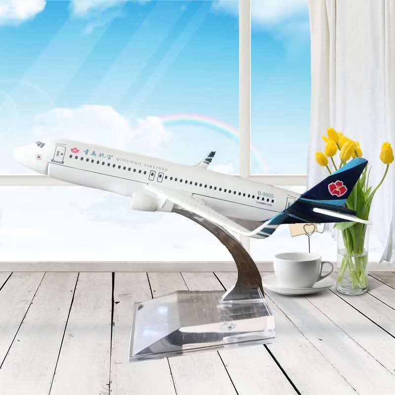 金属飞机模型（中国青岛航空B737-800）飞机模型 合金飞机模型详情图1