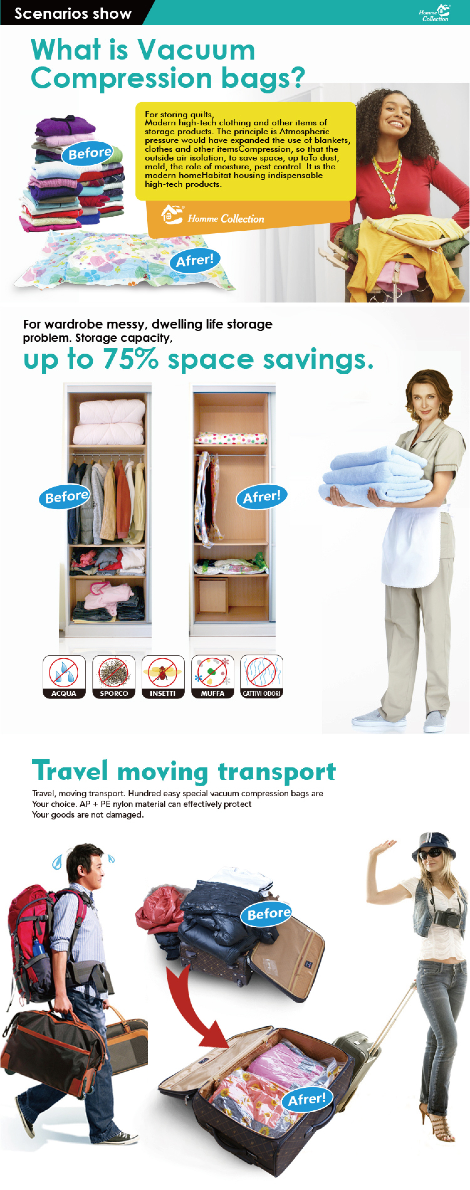 抽真空压缩袋棉被特大号收纳袋整理袋西班牙语50*60cm详情4