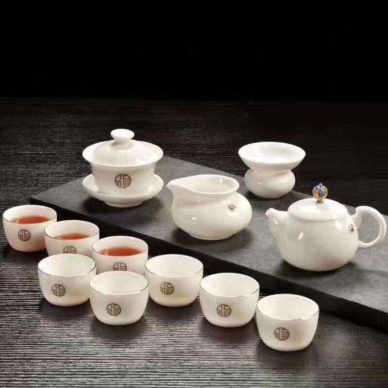 义乌好货 茶具套装13头羊脂玉瓷详情图1