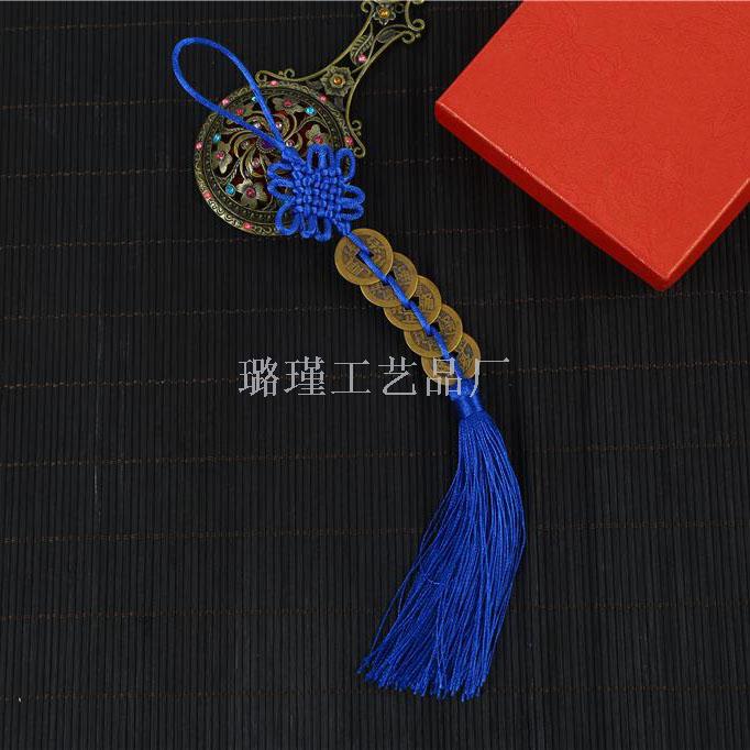 中国结流苏挂件铜钱工艺品五帝钱纯铜挂件仿古钱币特色小礼品