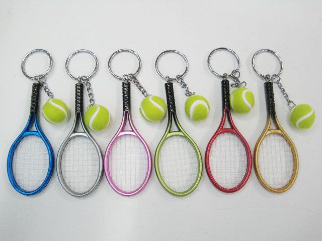 网球钥匙扣挂件批发体育用品网球钥匙圈仿真网球钥匙环工厂定做细节图