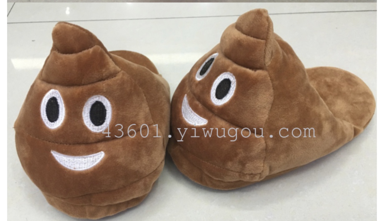 Best-selling QQ emoji slippers, cartoon plush slippers, qq emoji full-heel home warm wool slippers undefined