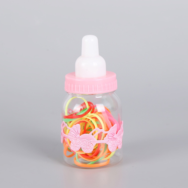 Wholesale of large barrels of disposable leather hair ties, black candy-colored children's hair ties as a base, girls' headwear rubber bands