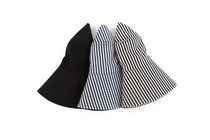 Striped fisherman's hat, sun hat, sun hat, big cornice hat