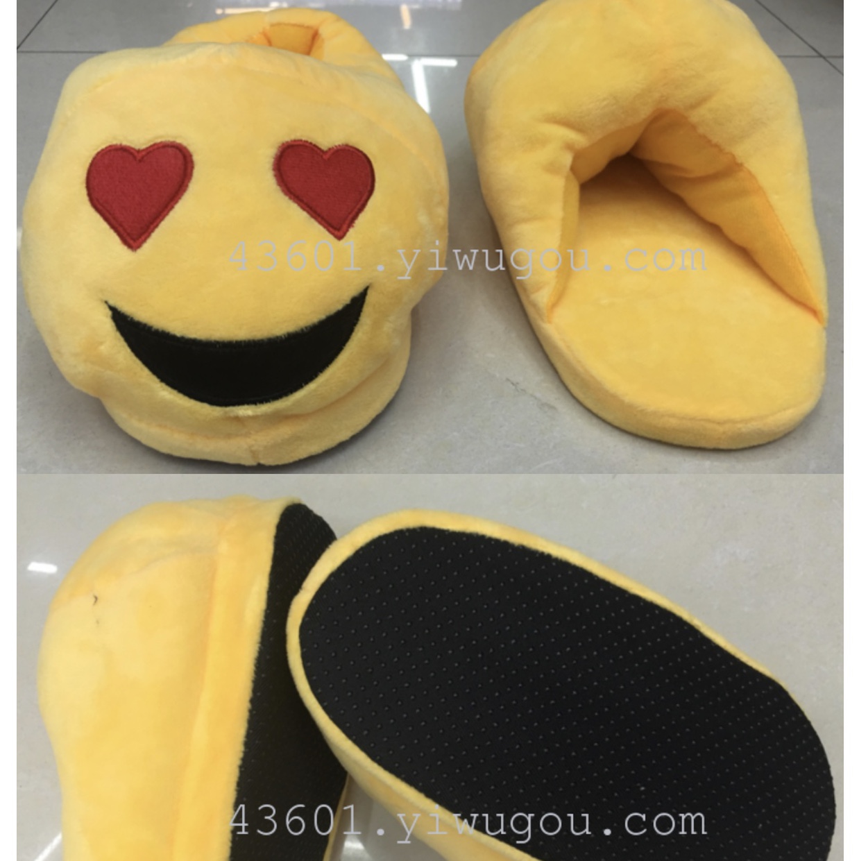 Best-selling QQ emoji slippers, cartoon plush slippers, qq emoji full-heel home warm wool slippers undefined