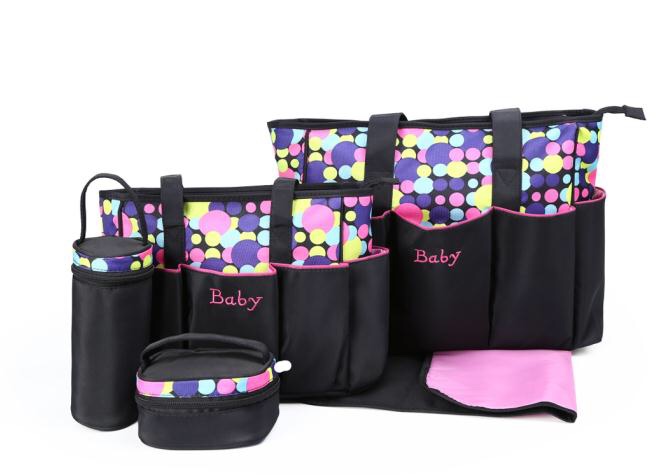 Multifunctional Mommy Bag For Mother And Baby Five-Piece Set. In Vogue