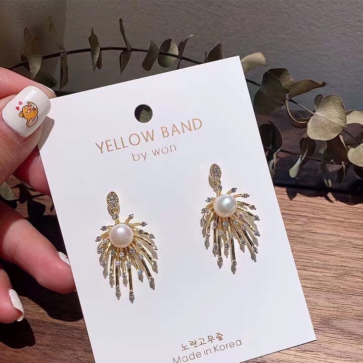 淡水珍珠花球耳坠2020年韩国气质大气简约高级感球耳钉耳饰百搭女耳环