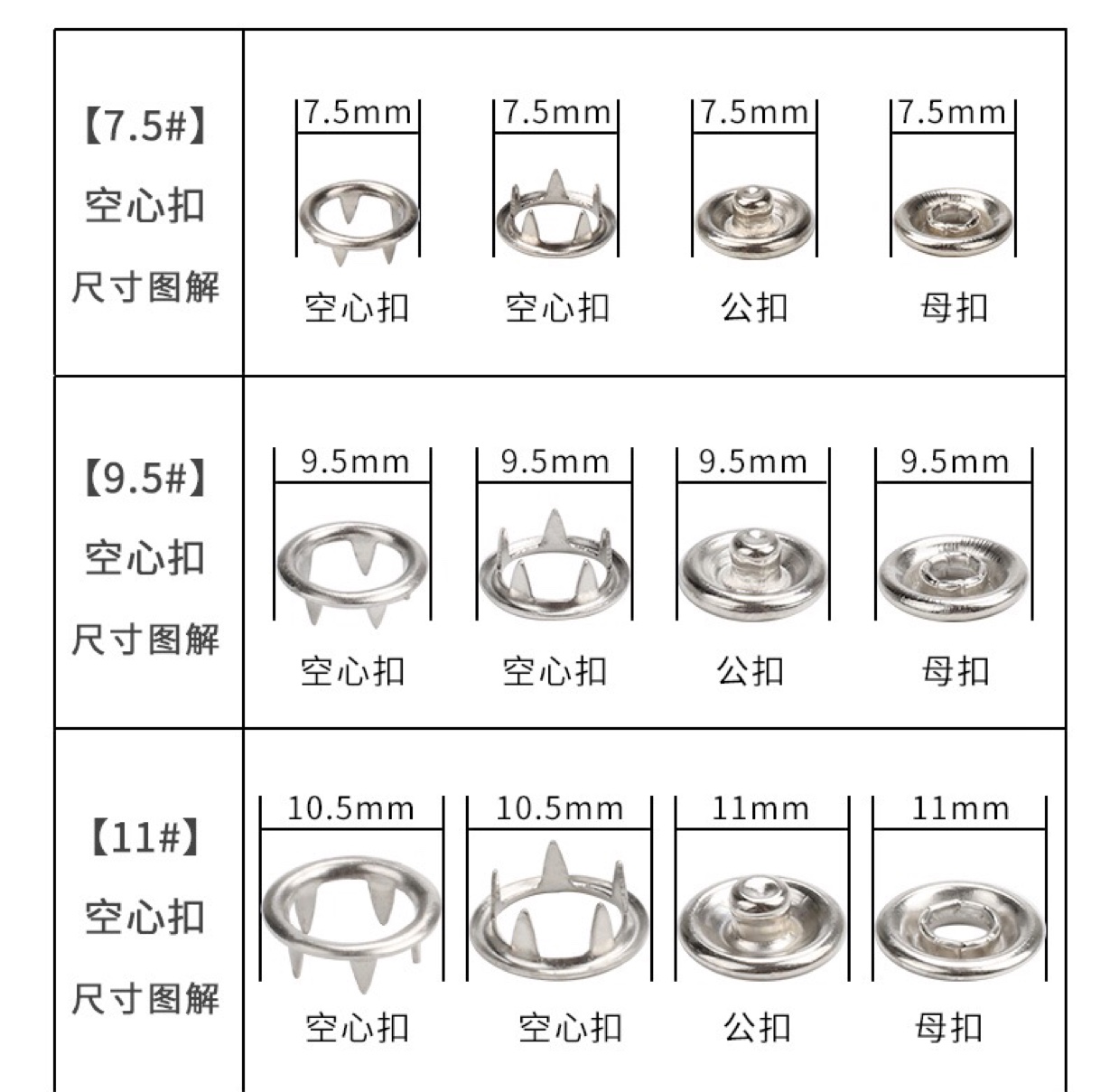 diy metal concealed buttons for a new 9.5/11mm hollow pure copper pearlescent five-claw button one-piece baby dress details Picture