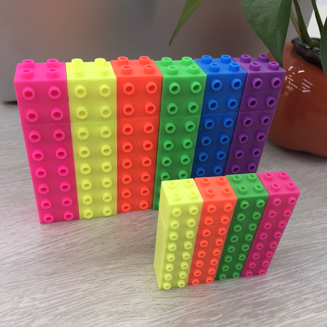 Building block highlighter 6 color Lego pen