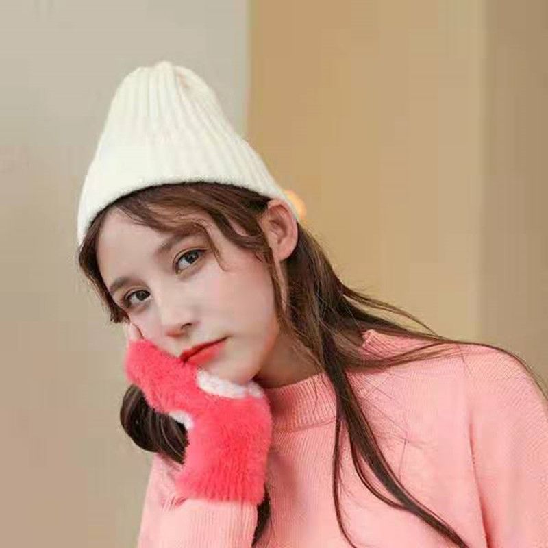 秋冬季女帽子针织毛线帽子时尚百搭加厚保暖甜美可爱帽子