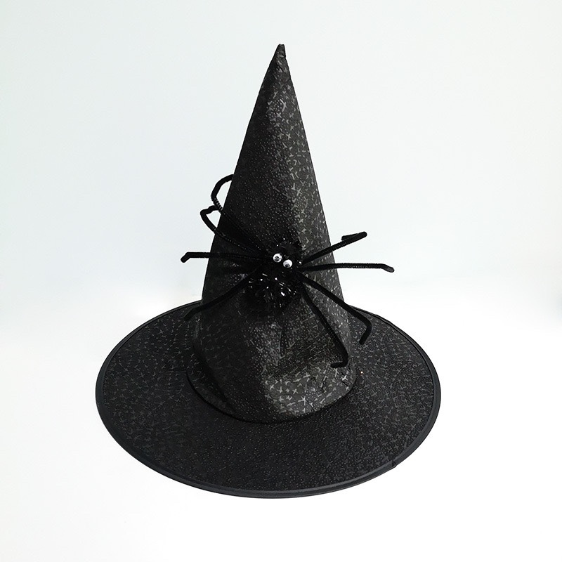 Halloween witch hat patterned non-woven fabric spider witch hat Magician hat Ghost Festival product Item Picture