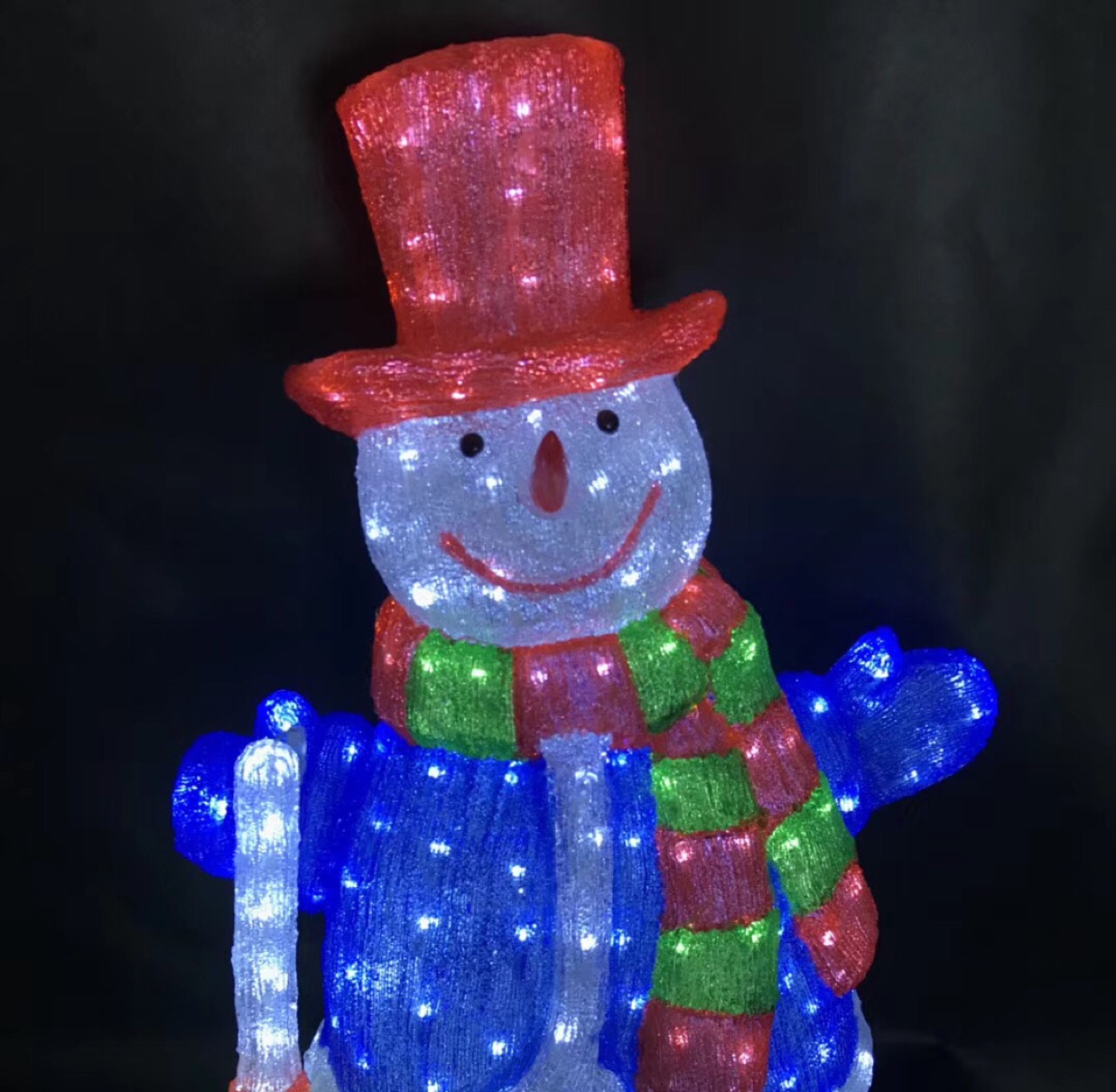 90cm, acrylic luminous Christmas snowman decoration. thumbnail