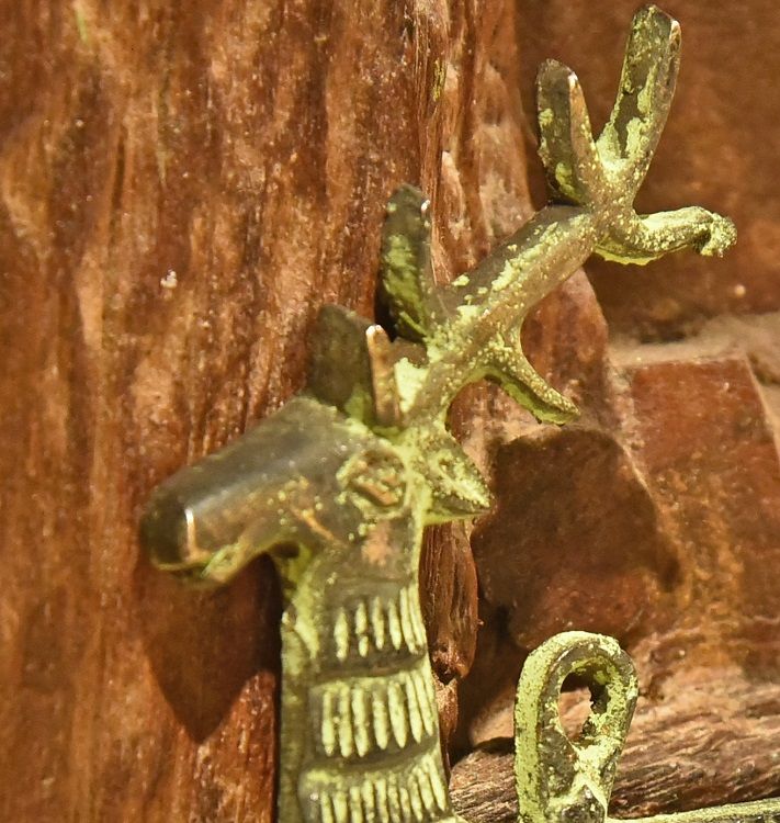 手工三钩单鹿挂钩玄关壁挂墙壁上金属创意挂衣钩印度进口细节图